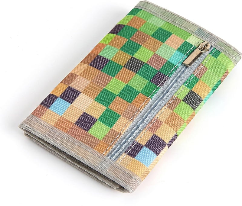 Nitort Wallet, Canvas Outdoor Sports Wallets for Kid, Lovely Wallet with Zipper for Kids- Front Pocket Wallet with Magic Sticker - Image 3